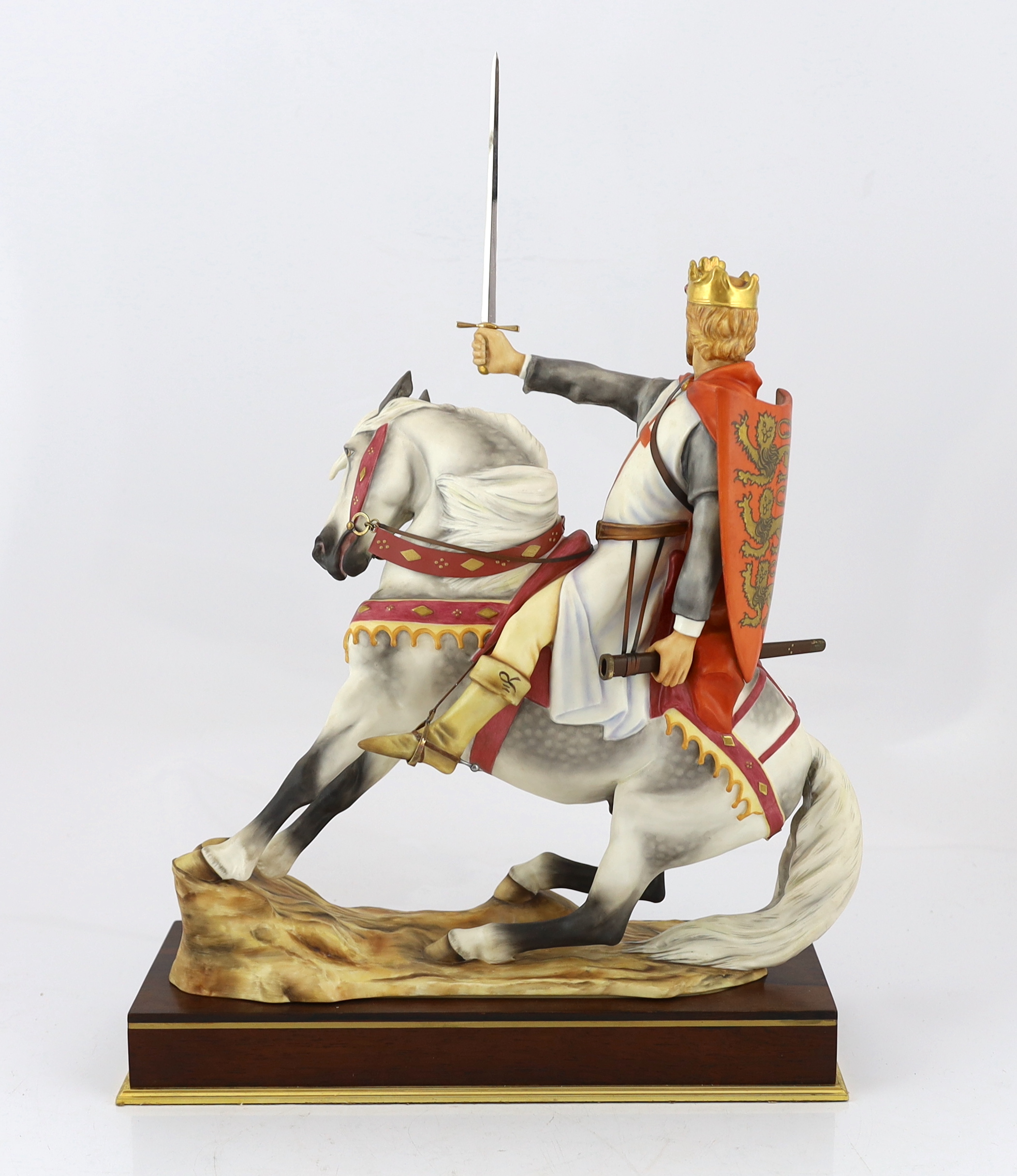 Bernard Winskill (d.1980), a Royal Worcester porcelain equestrian group of Richard Coeur de Lion